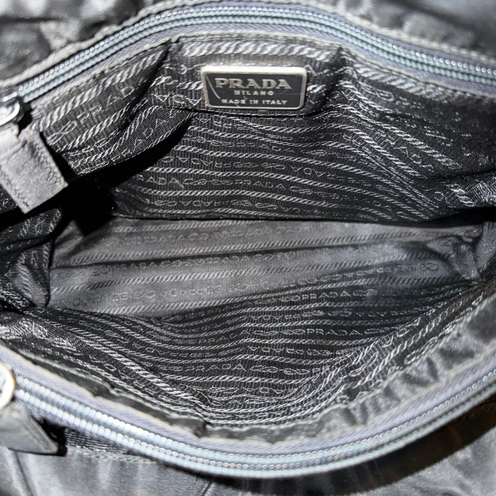 Prada Black Nylon Top Handle Tote Multi-Pocket Zipper Storage Silver Hardware - Picture 10 of 15
